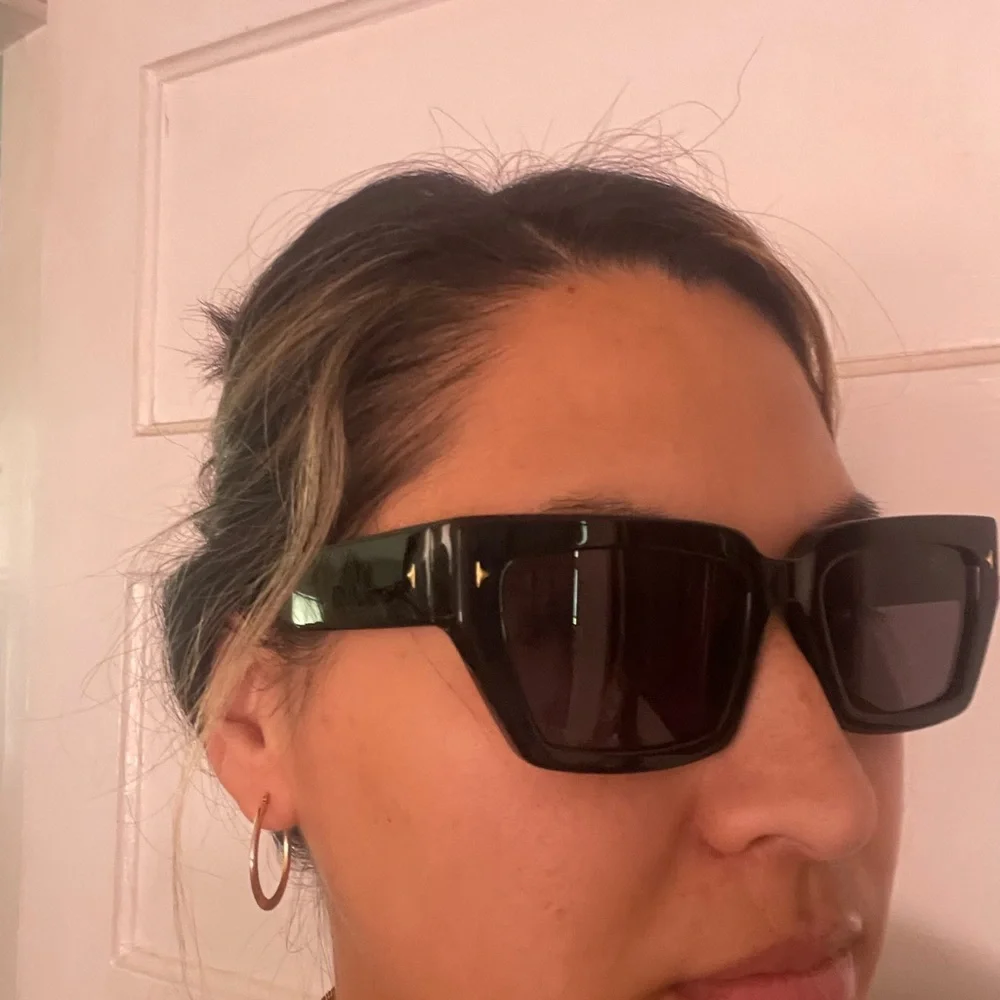 DEZI Black Square-Frame Sunglasses with Gold Accent